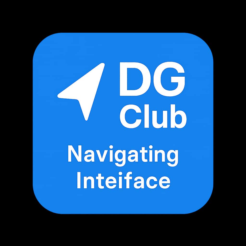 A simple badge representing DG Club interface navigation with a clean design.