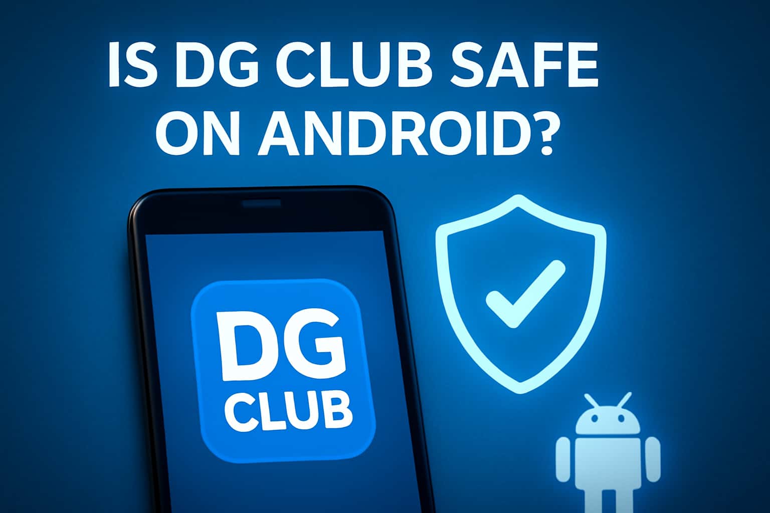 An informative scene showcasing DG Club safety on Android devices.