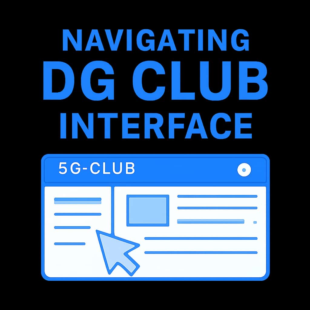 An educational diagram illustrating key navigation points in the DG Club interface.