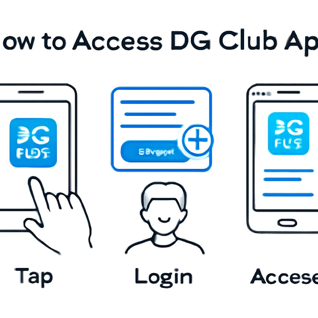 Diagram illustrating the steps to access the DG Club App.